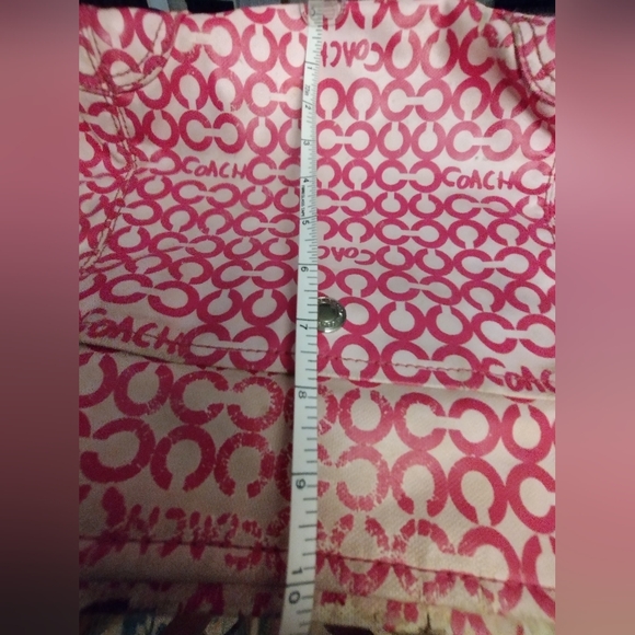 Pink Coach Signature Op Art Leah Tote Bag 13142 - Picture 6 of 11